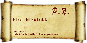 Plel Nikolett névjegykártya