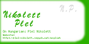 nikolett plel business card